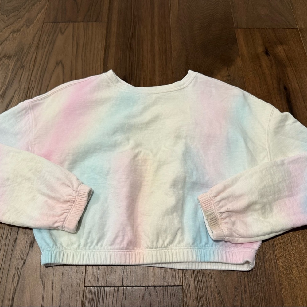 Athleta Girl Tie Dye Keyhole Cropped Sweatshirt S/7